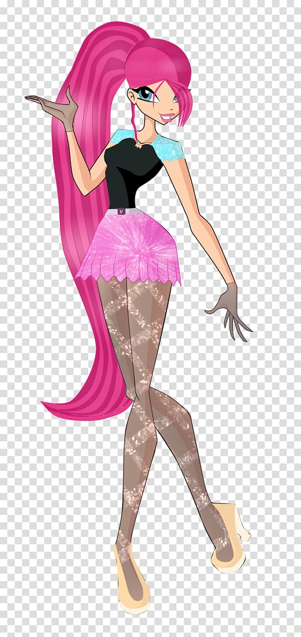 Pin-up girl Cartoon Pink M Costume, gliters transparent background PNG clipart