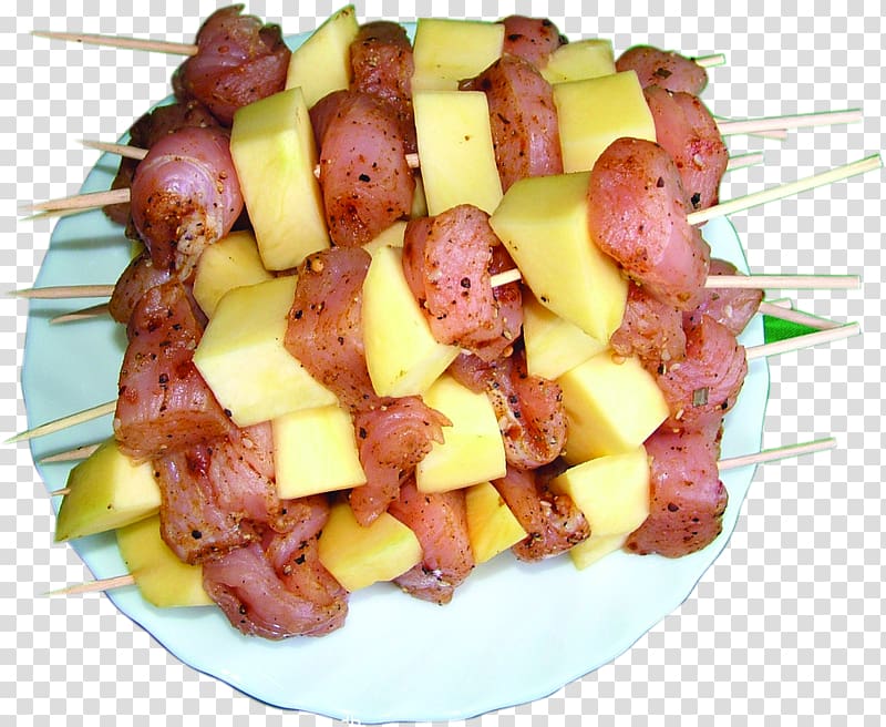 Barbecue sandwich Kebab Shashlik Skewer, Potato skewers barbecue transparent background PNG clipart