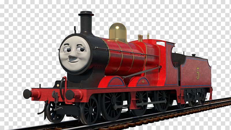 Thomas James the Red Engine Rail transport Tank locomotive, small train transparent background PNG clipart