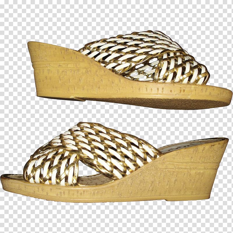 Wedge Sandal Peep-toe shoe Platform shoe, gold bottom transparent background PNG clipart