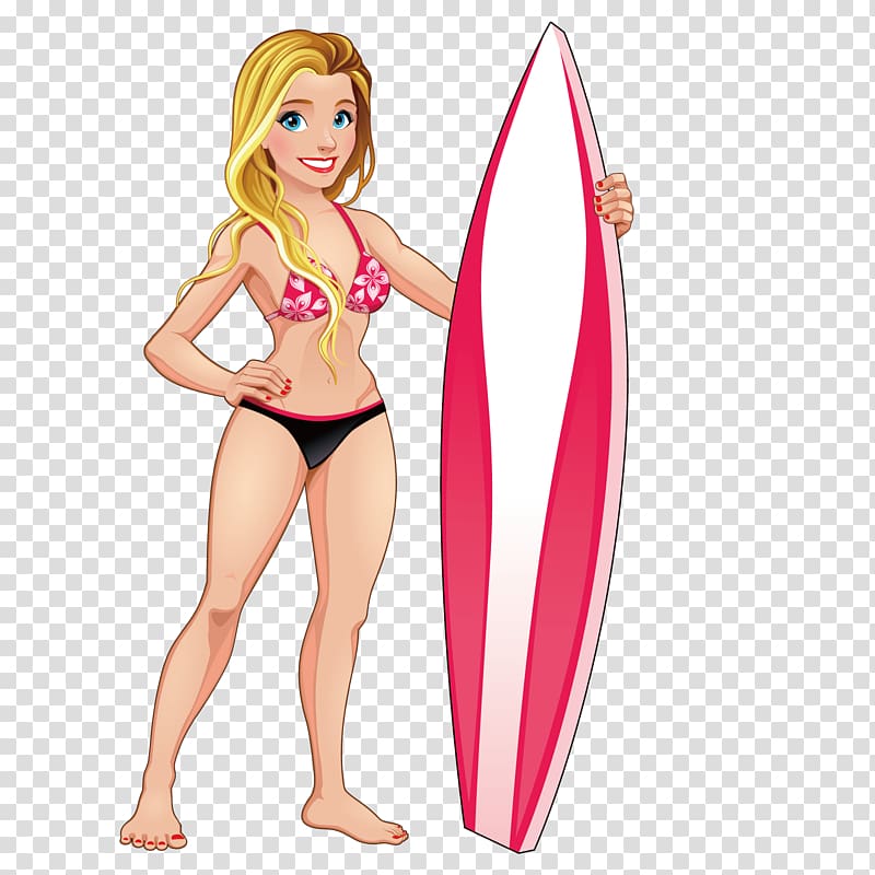 Surfing Cartoon Boy Illustration, skateboard girl transparent background PNG clipart