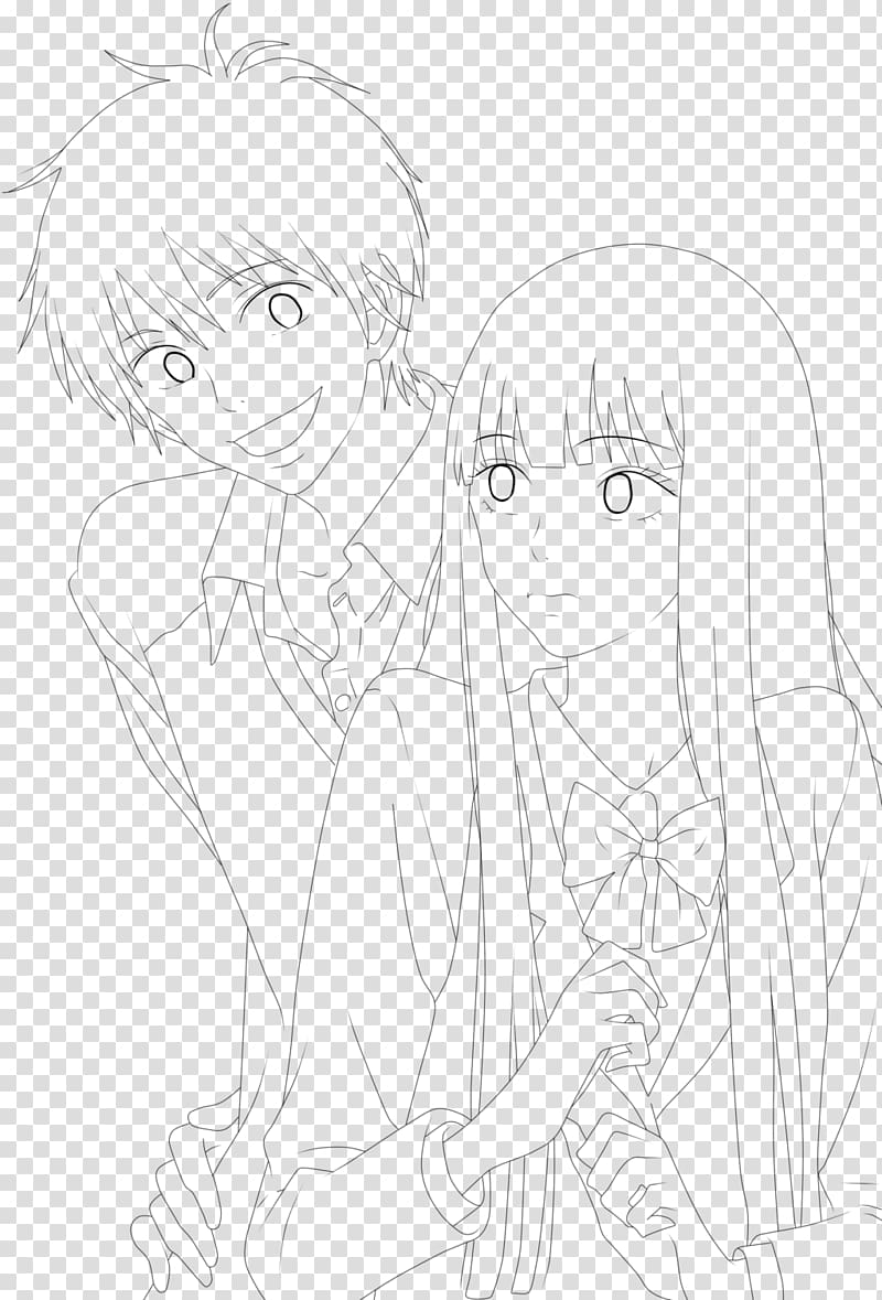 Drawing Line art Hair Forehead Sketch, Kimi Ni Todoke transparent background PNG clipart