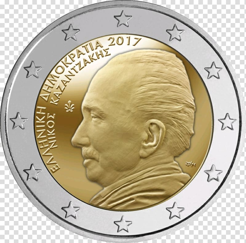 Greece 2 euro commemorative coins 2 euro coin, 2 Euro Coin transparent background PNG clipart