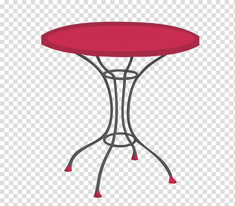 Table Cafe Bistro Nightstand Dining room, Red circular coffee table cartoon transparent background PNG clipart