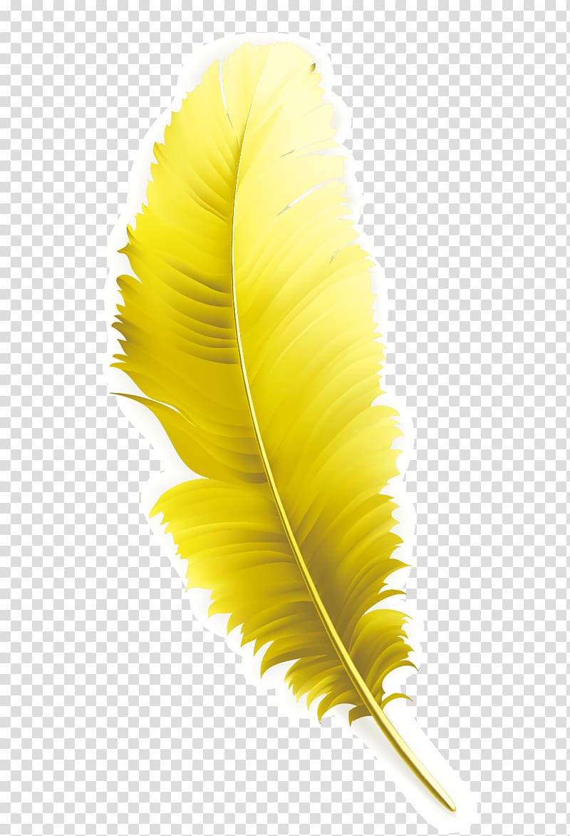 yellow feather, Feather Yellow Computer file, Yellow feathers transparent background PNG clipart