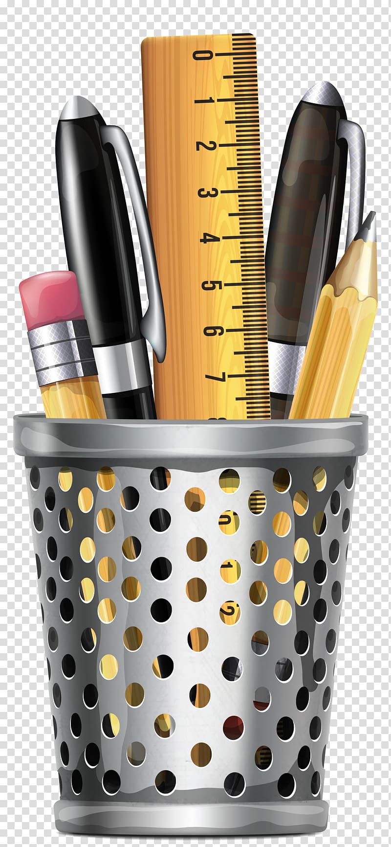 pen and pencil in pen holder illustration, Marker pen Ballpoint pen, Metal Cup transparent background PNG clipart