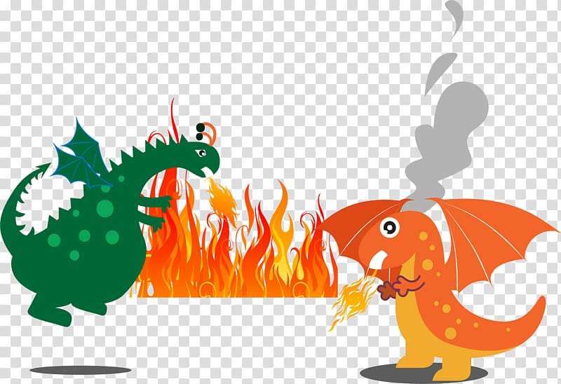 Dragon Charizard , Two fire dragon transparent background PNG clipart