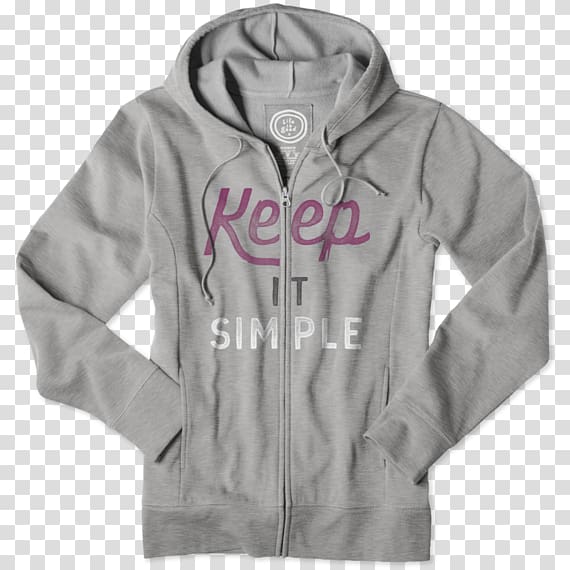 Hoodie T-shirt Zipper Life is Good Company Bluza, T-shirt transparent background PNG clipart