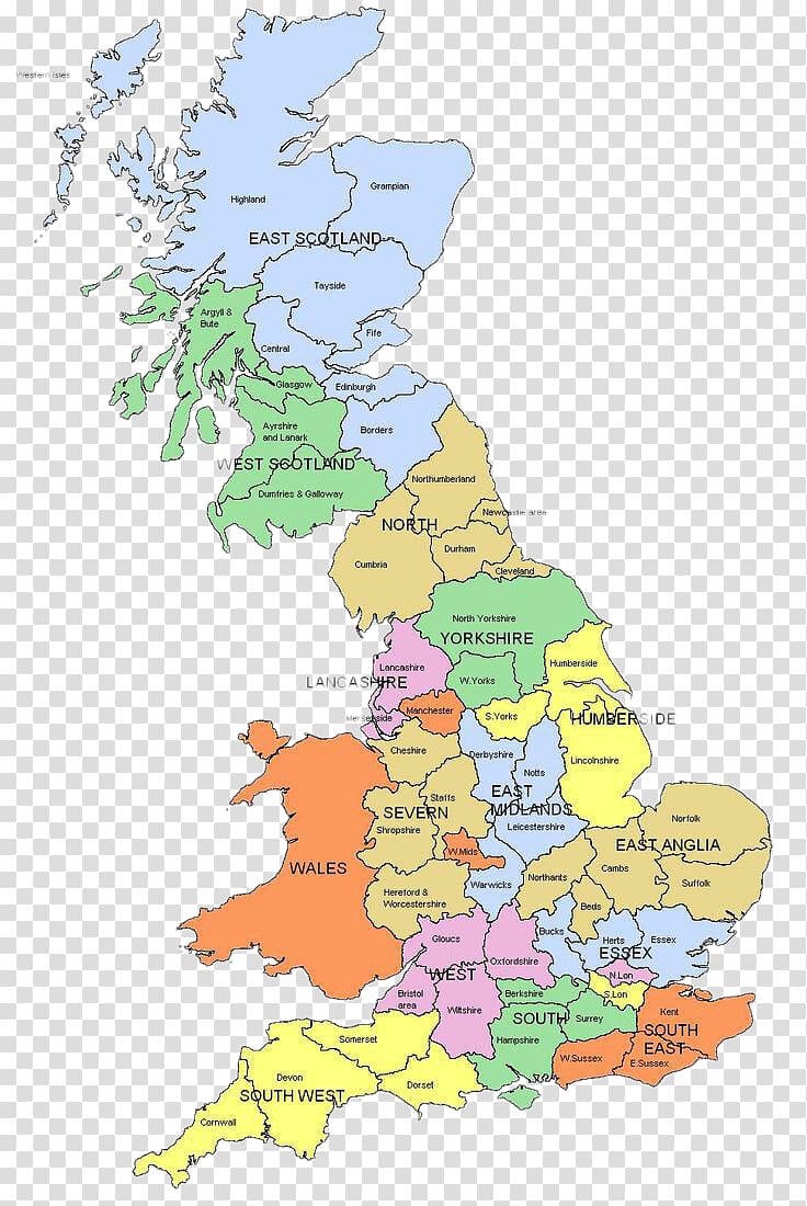 Scotland map, Wales Regions of England Map Counties of the United Kingdom, English United Kingdom map transparent background PNG clipart