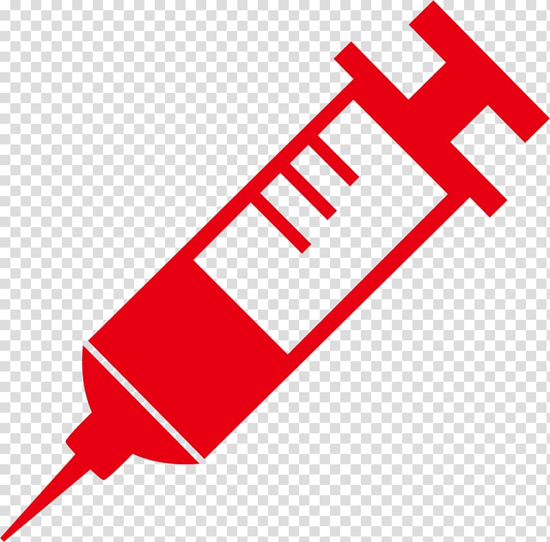 Physician Medicine Symbol Icon, Red syringe transparent background PNG clipart