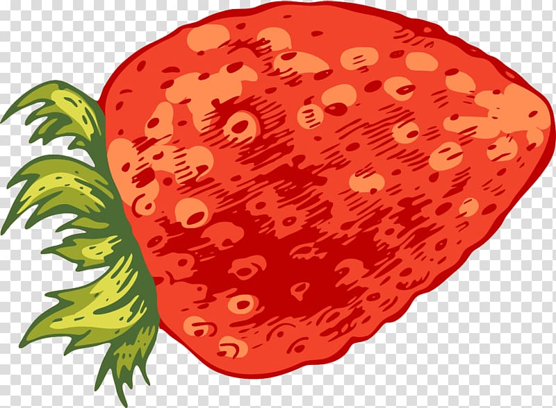 Adobe Illustrator, Cartoon hand painted strawberry transparent background PNG clipart