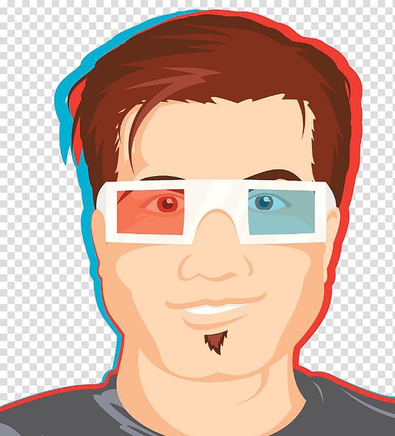 Glasses 3D film, Watch the movie audience transparent background PNG clipart