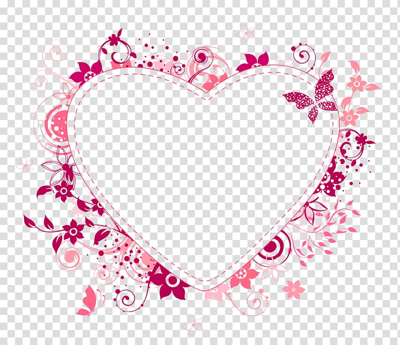 pink and peach floral heart frame , Frames Love , love frame transparent background PNG clipart