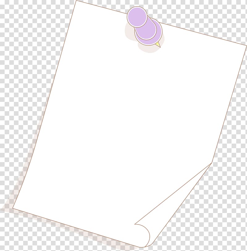 white printer paper and board pin illustration, Paper Rectangle White, Purple pushpin border transparent background PNG clipart