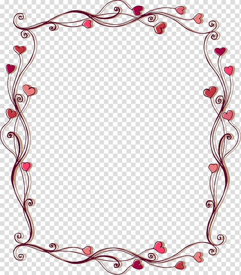 red and pink heart illustration, Heart Frames , love frame transparent background PNG clipart