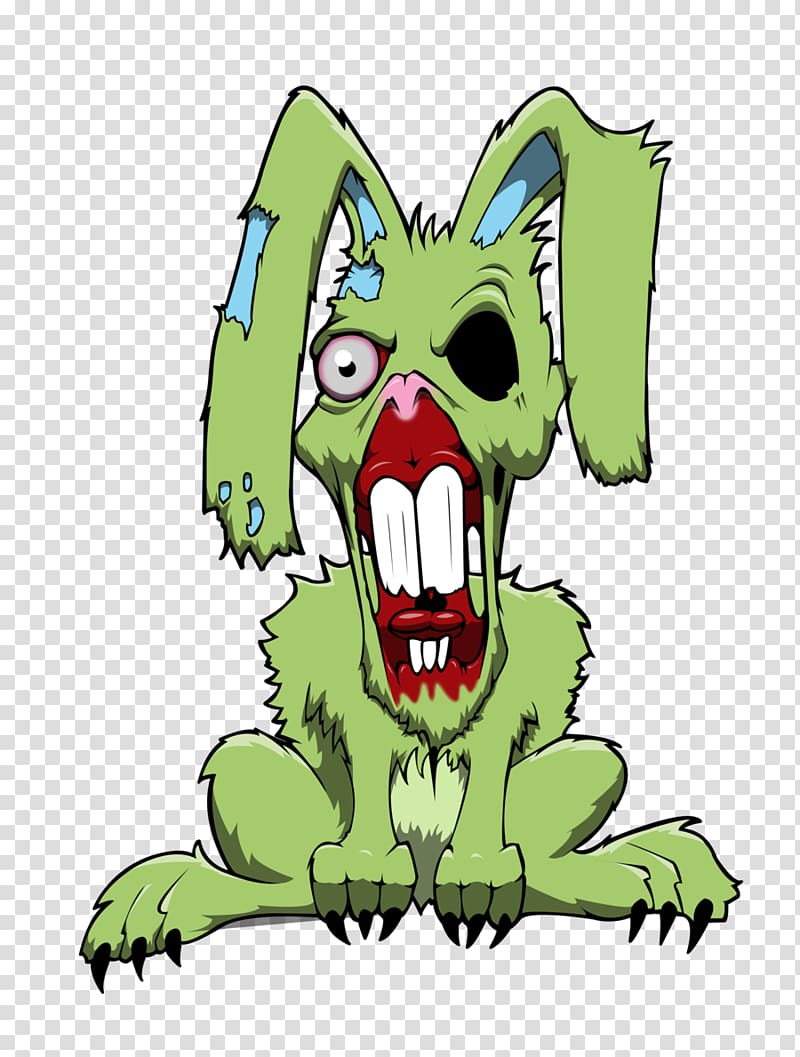 Easter Bunny Rabbit Drawing Zombie Art, zombie transparent background PNG clipart