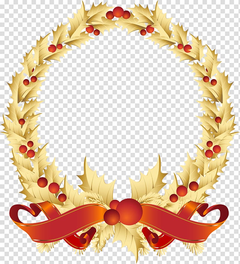 Christmas decoration, wreath transparent background PNG clipart