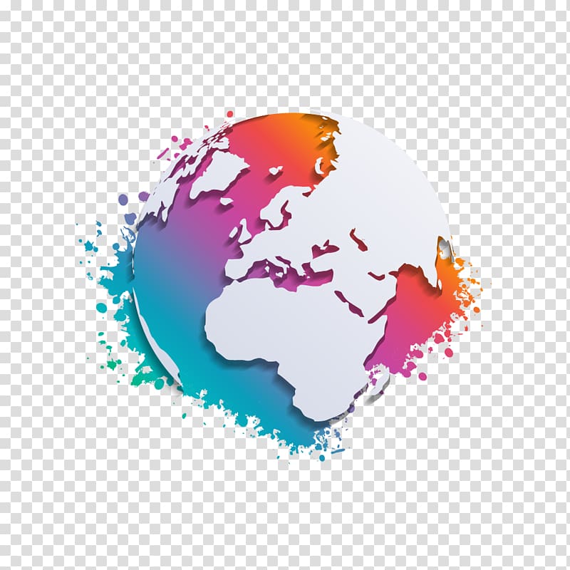 planet illustration, Earth Globe World map, Earth abstract color background material transparent background PNG clipart