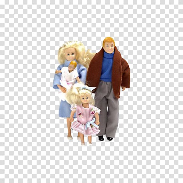 Dollhouse Toy Family 1:12 scale, doll transparent background PNG clipart