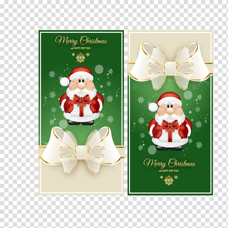 Santa Claus Wedding invitation Christmas card, Green Christmas greeting card transparent background PNG clipart