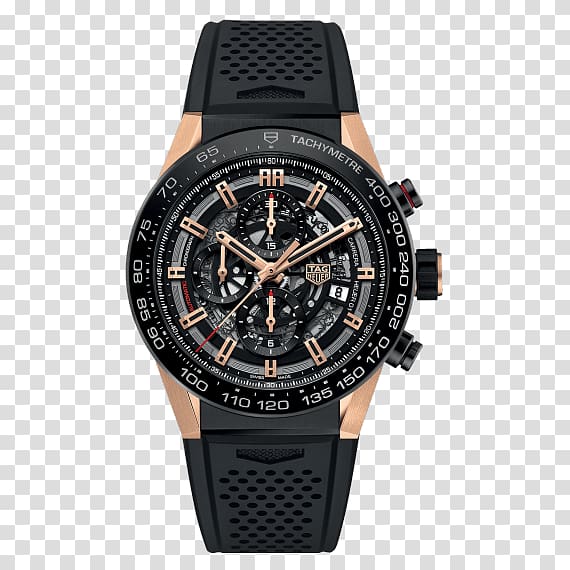 TAG Heuer Carrera Calibre 5 Chronograph Watch Gold, watch transparent background PNG clipart