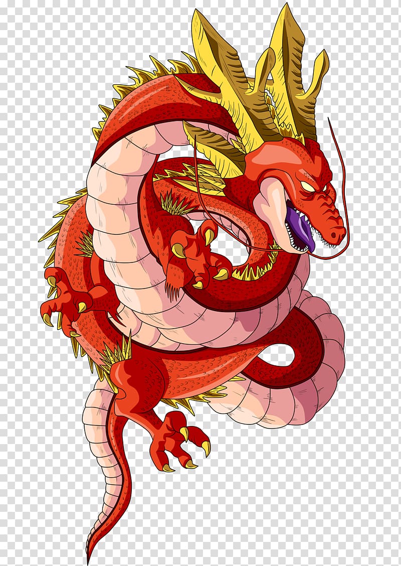 red and yellow dragon illustration, Shenron Goku Black Porunga Piccolo, dragon ball z transparent background PNG clipart