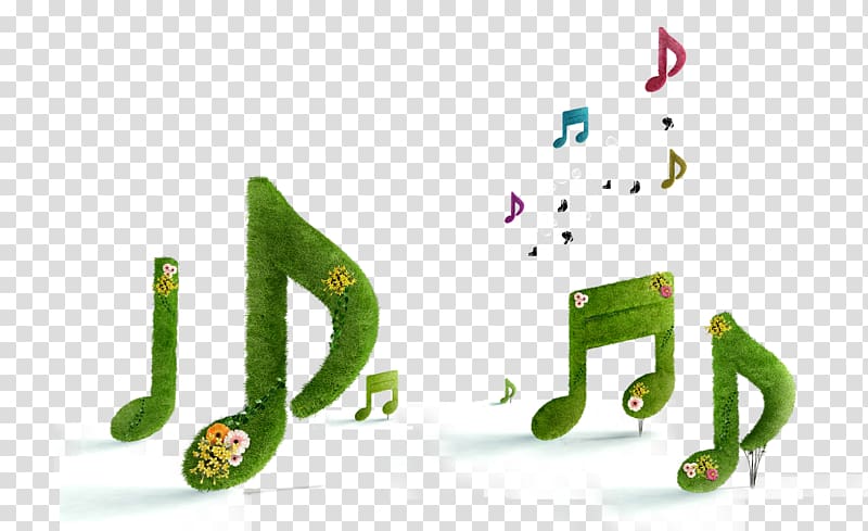 Musical note Green, Green tree decoration pattern notes transparent background PNG clipart