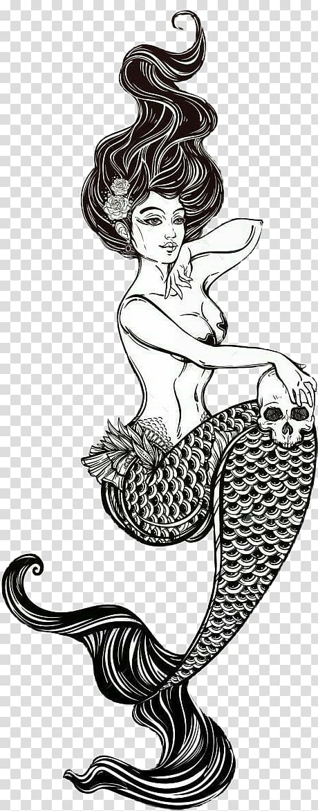 Mermaid Illustration Drawing graphics , Mermaid transparent background PNG clipart