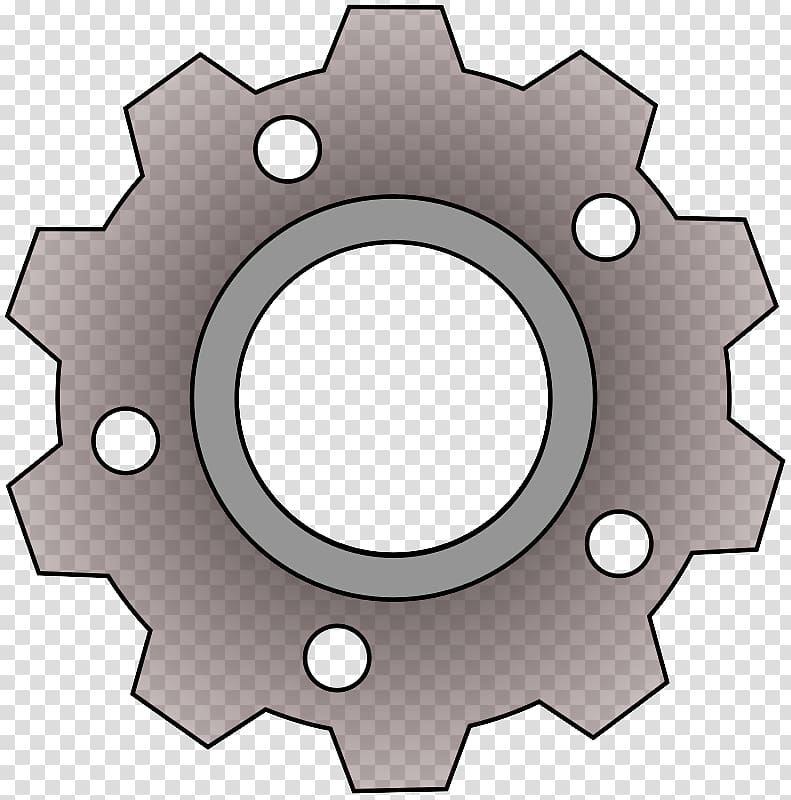 Black gear , Rotating gears transparent background PNG clipart