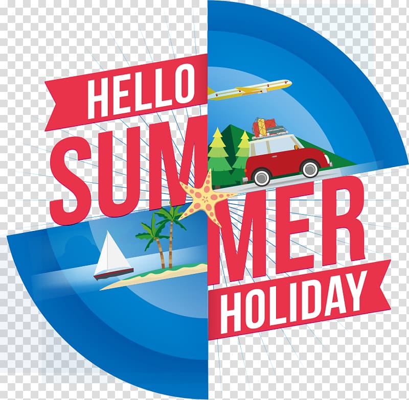 Hello Summer Holiday logo, Summer Adobe Illustrator, summer transparent background PNG clipart