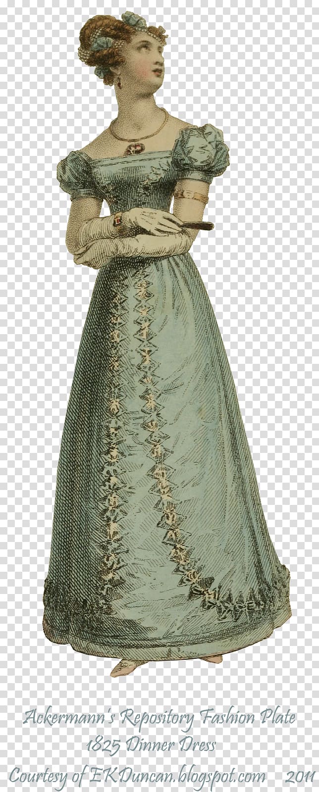 19th century 1820s Fashion Dress Costume, dress transparent background PNG clipart