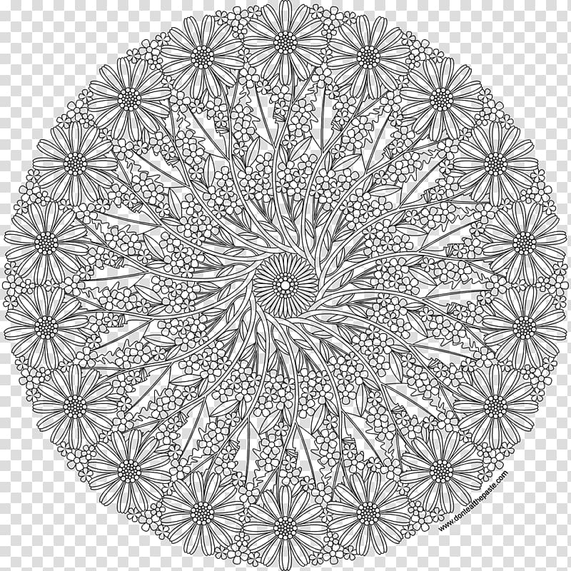 Coloring Flower Mandalas: 30 Hand-Drawn Designs for Mindful Relaxation Coloring book, mandala transparent background PNG clipart