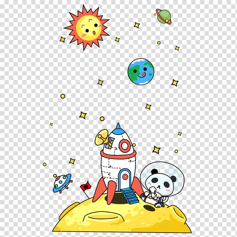 Earth Outer space Cartoon, panda transparent background PNG clipart