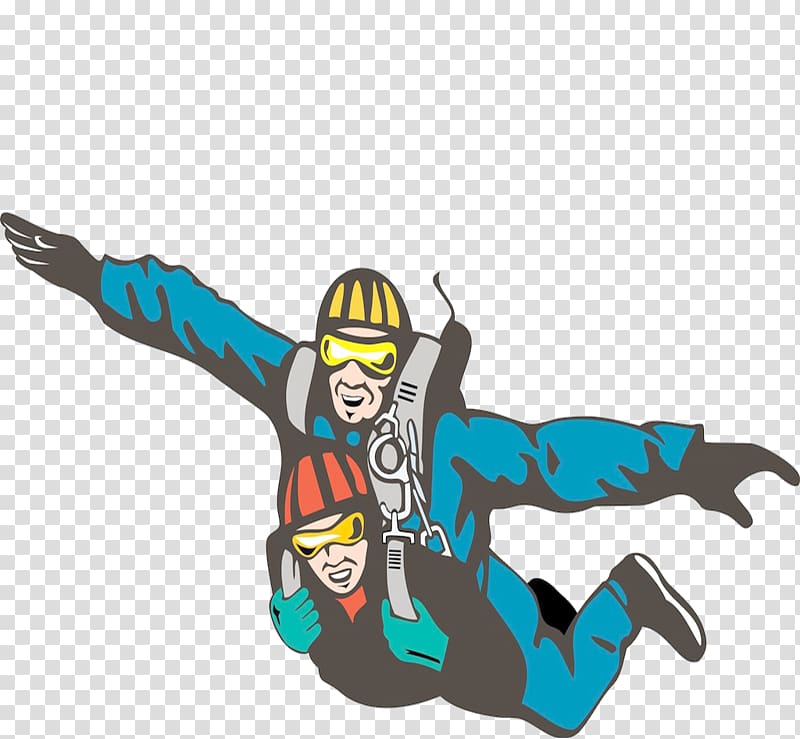 Parachuting Tandem skydiving , Free to fly transparent background PNG clipart