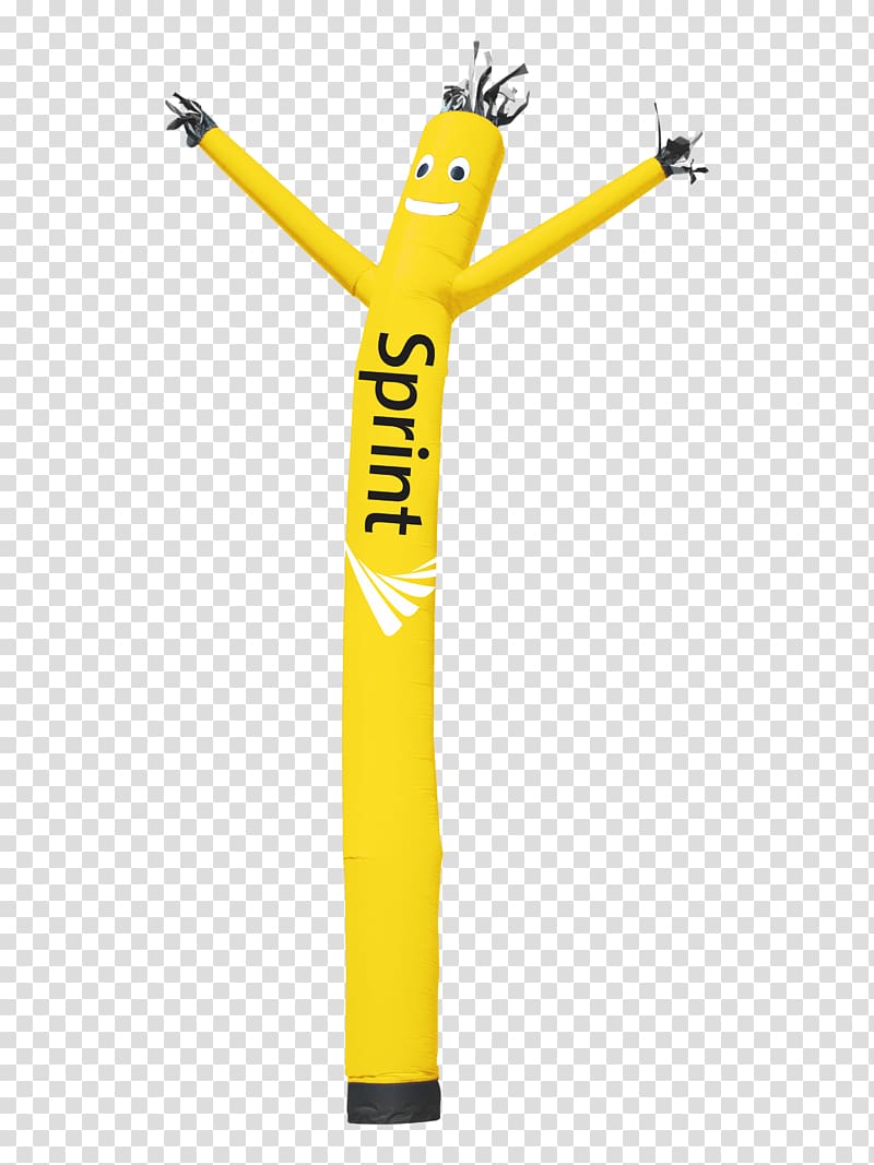 Tube man Sprint Store Grand Opening Inflatable Promotion Advertising, yellow dancer transparent background PNG clipart