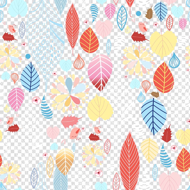 Leaf Illustration, Colorful autumn leaves illustration material transparent background PNG clipart