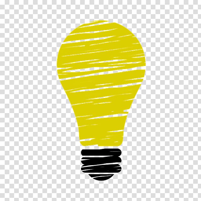 Incandescent light bulb Lamp, Simple hand-painted yellow bulb transparent background PNG clipart