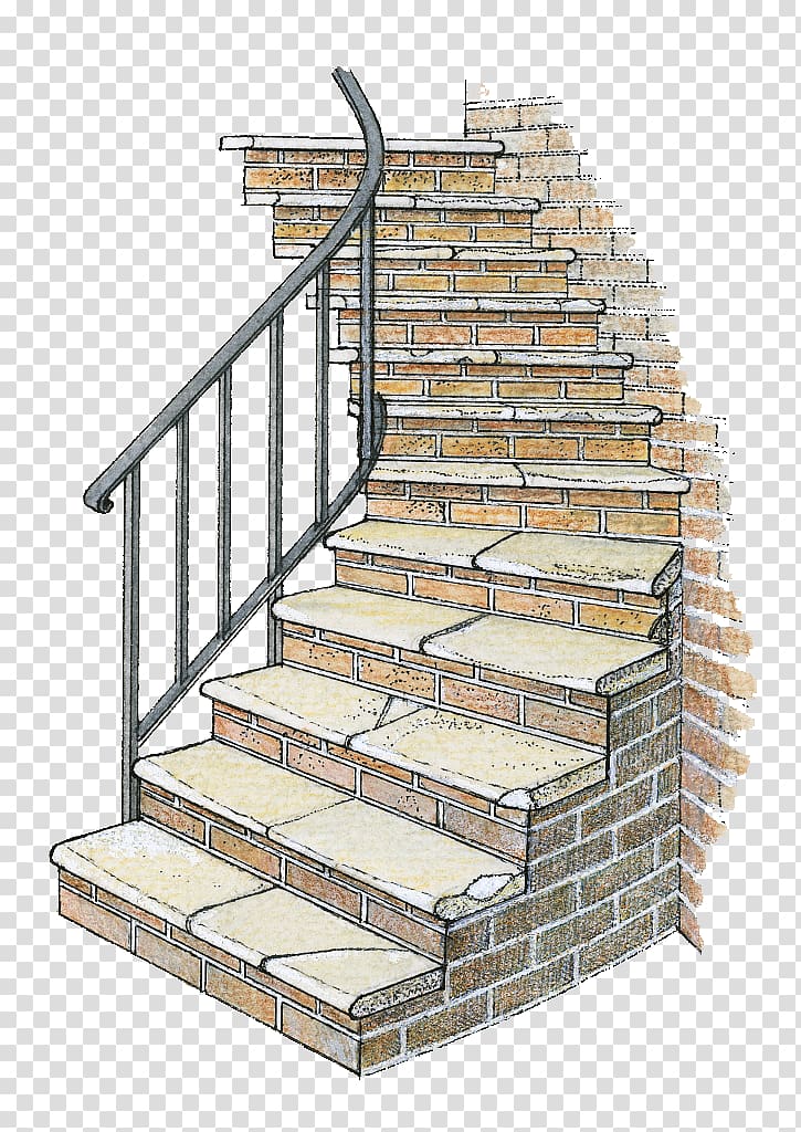 Stairs Brick Drawing Illustration, Illustration brick piled up stairs transparent background PNG clipart