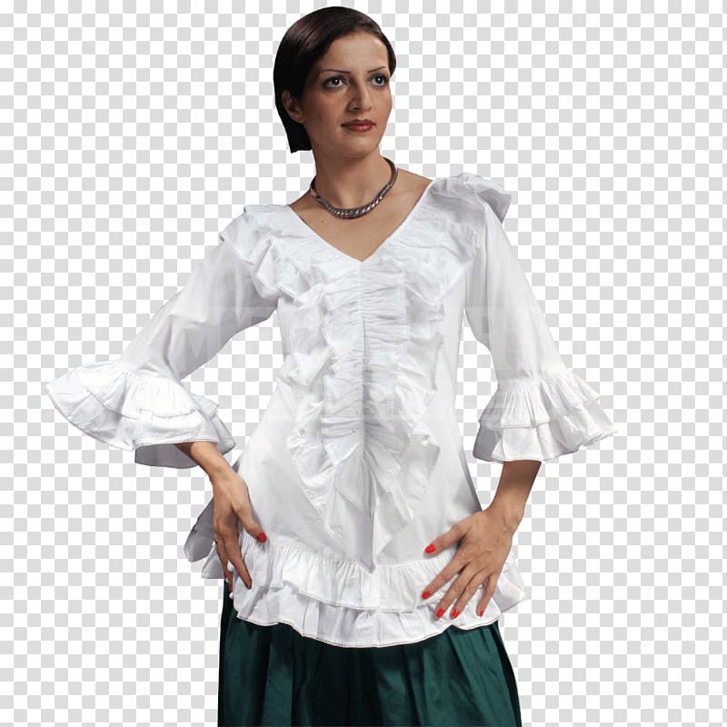 Blouse Shoulder Sleeve Costume Outerwear, Ruffles transparent background PNG clipart