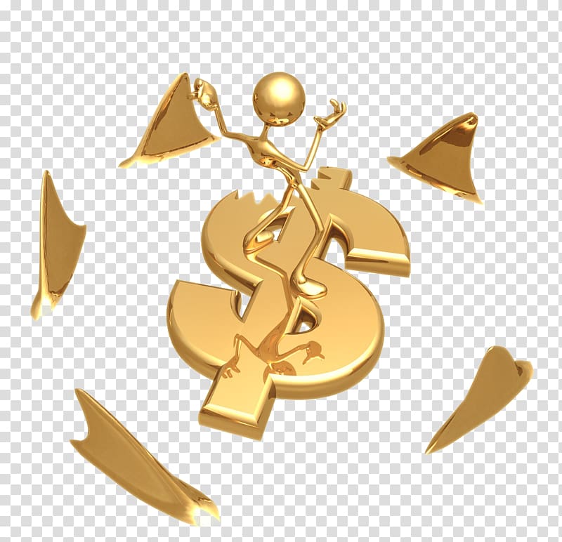 gold dollar sign illustration, 3D computer graphics Icon, 3D villain transparent background PNG clipart