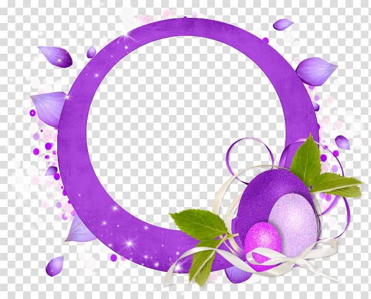Easter egg Frames Purple, easter border transparent background PNG clipart