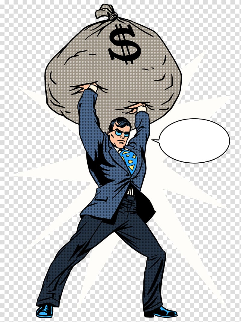 Money bag Businessperson Illustration, Money bags and men transparent background PNG clipart