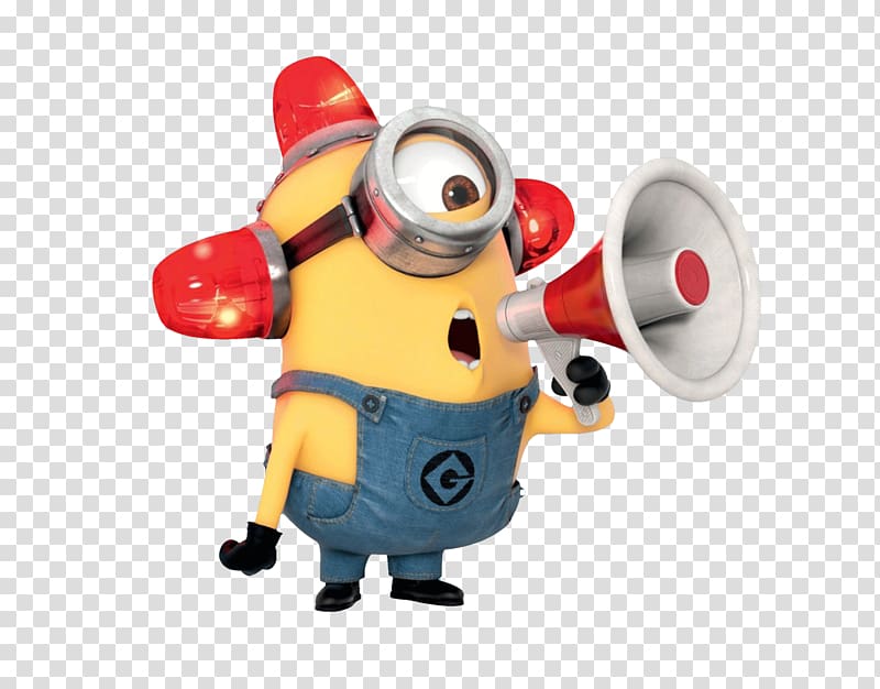 Minion holding megaphone illustration, Kevin the Minion Minions Despicable Me Poster, Cartoon Speaker transparent background PNG clipart