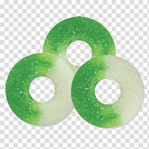 Gummi candy Apple Rings Sour Green, candy transparent background PNG clipart