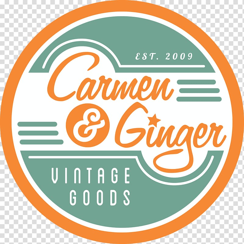Carmen & Ginger Logo Vintage clothing Estate jewelry, retro logo transparent background PNG clipart