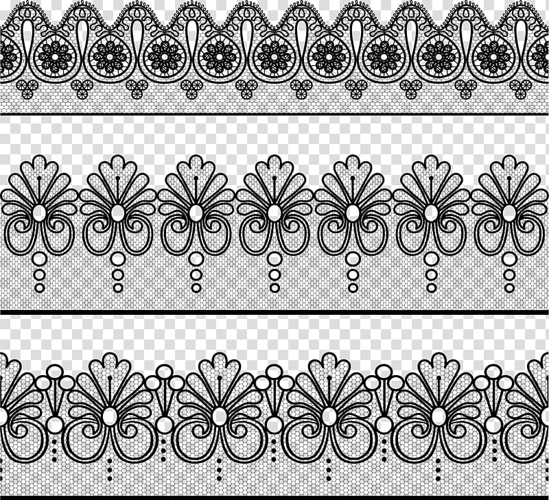 Euclidean Lace, Black lace edge transparent background PNG clipart