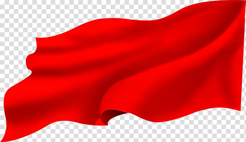 Red Flag, Painted red flag flying transparent background PNG clipart