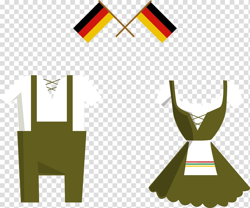 Germany Oktoberfest Illustration, German flag and bartender apparel transparent background PNG clipart
