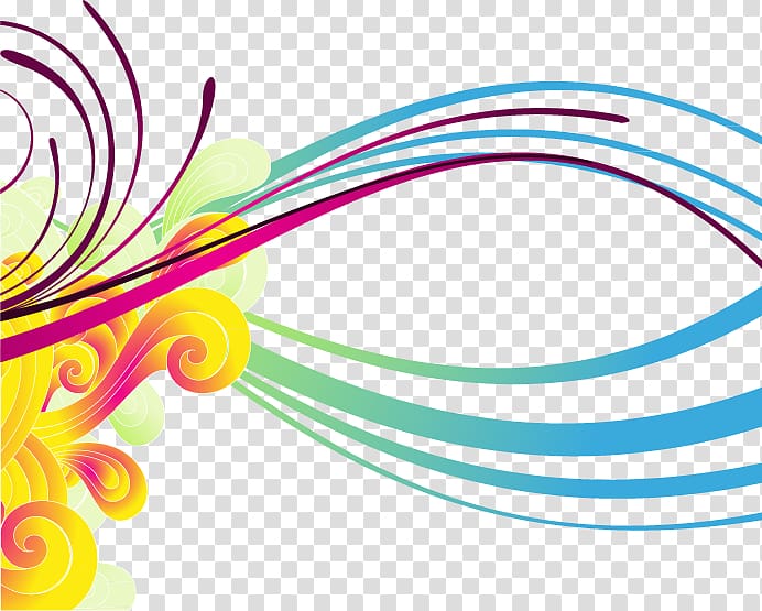 orange, pink, and blue color waves illustration, Line Color Euclidean Technology, Colorful lines transparent background PNG clipart