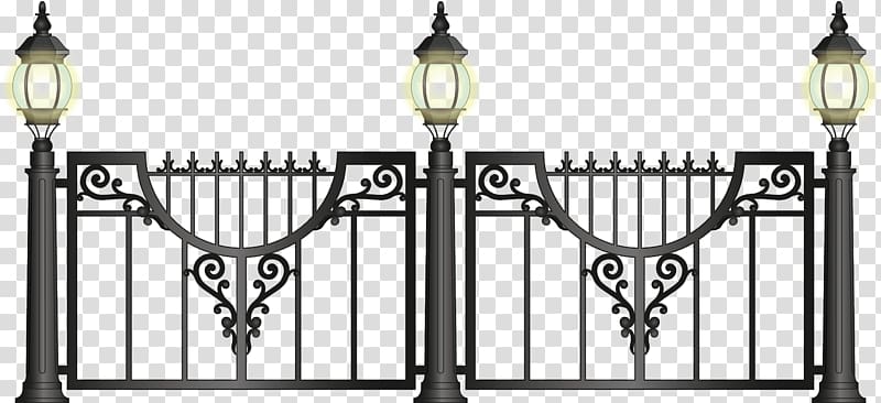 Street light Fence Lantern Gate, Fence Lighting transparent background PNG clipart
